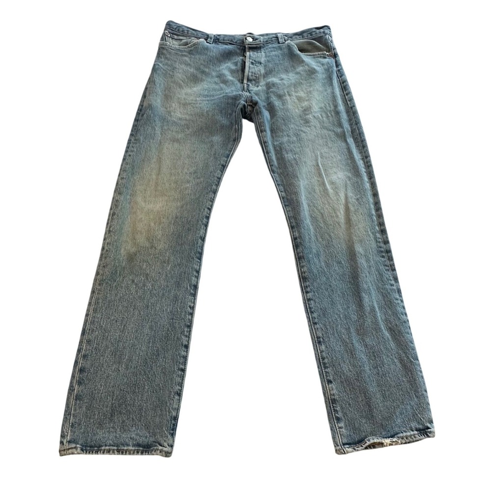 Levi's 501 '93 Straight Leg Jeans Mens 34x32 Light Blue Button Fly Denim